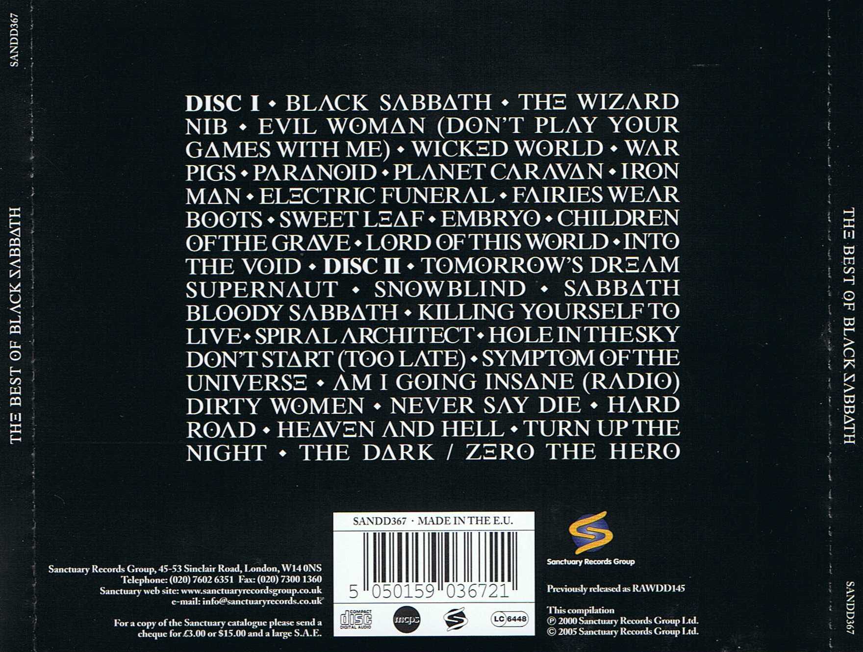 Tapio's Ronnie James Dio Pages: Black Sabbath Compilation CD 
