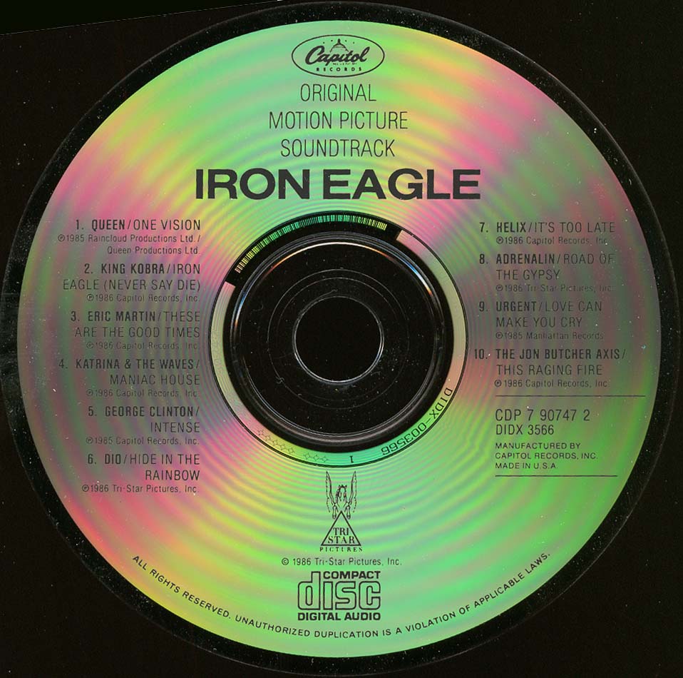 Tapio's Ronnie James Dio Pages Iron Eagle Soundtrack CD Discography