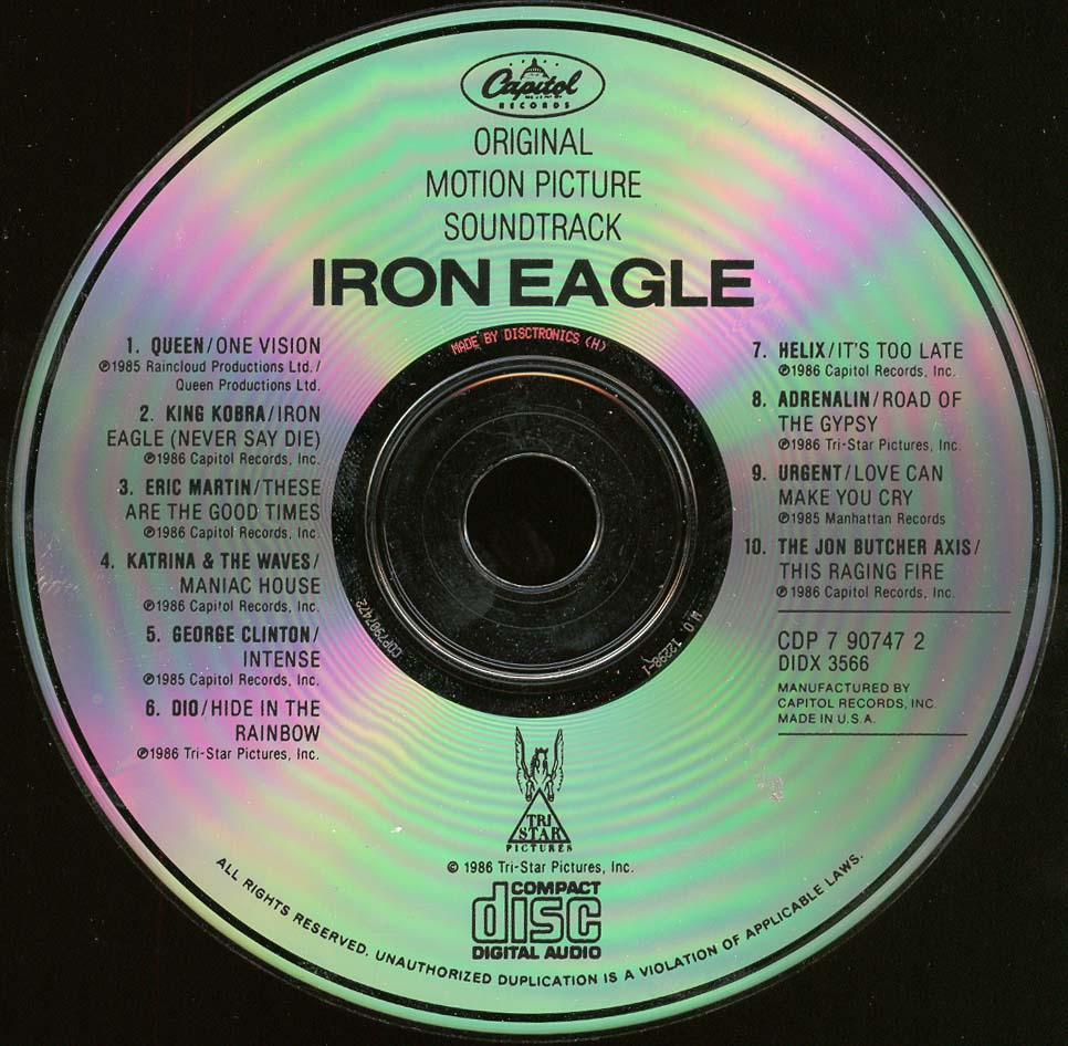 Tapio's Ronnie James Dio Pages Iron Eagle Soundtrack CD Discography