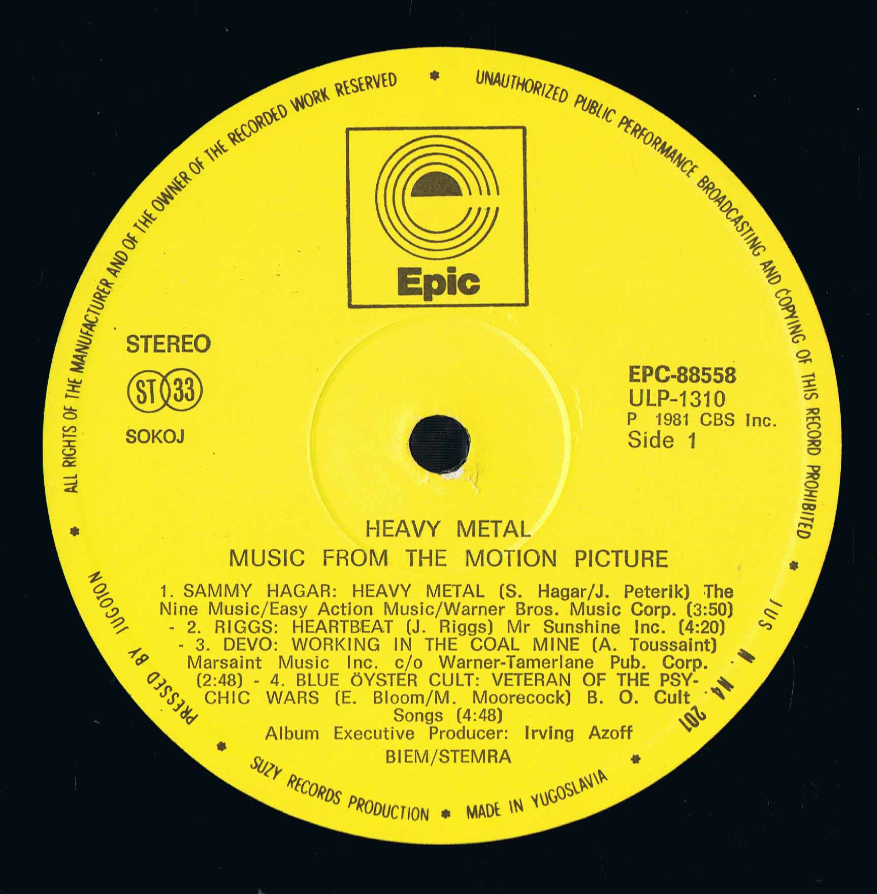 Tapio's Ronnie James Dio Pages: Heavy Metal Soundtrack LP Discography