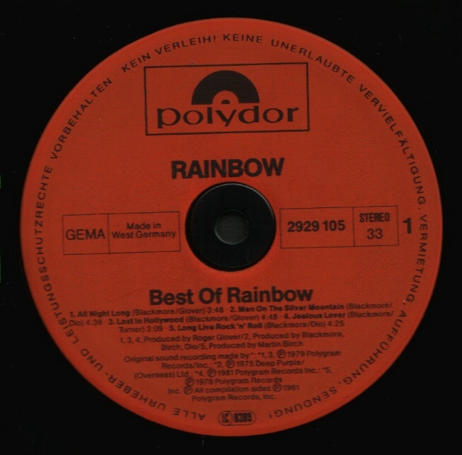 Tapio's Ronnie James Dio Pages: Rainbow Compilation LP Discography